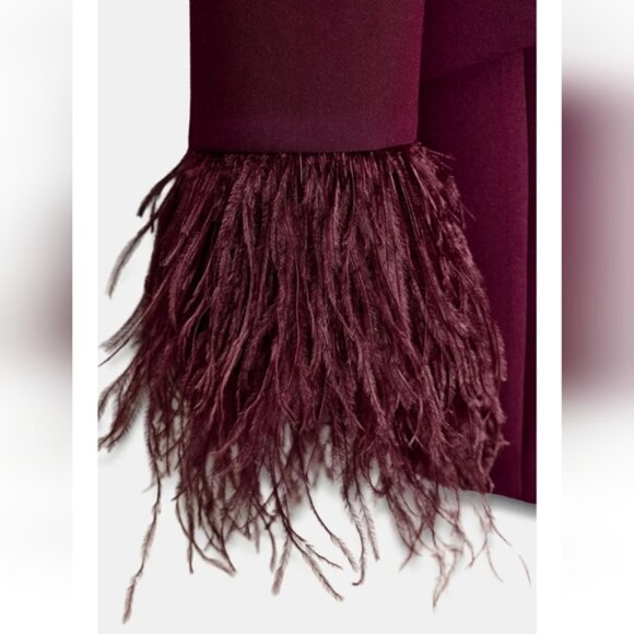 ZARA FEATHER CUFF BLAZER - Picture 9 of 9